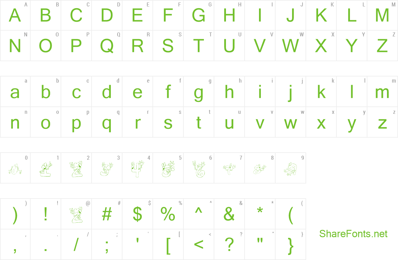 Font KR I'm This Many! preview